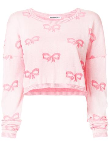 Mikio Sakabe Bow Print Sweater - Pink & Purple