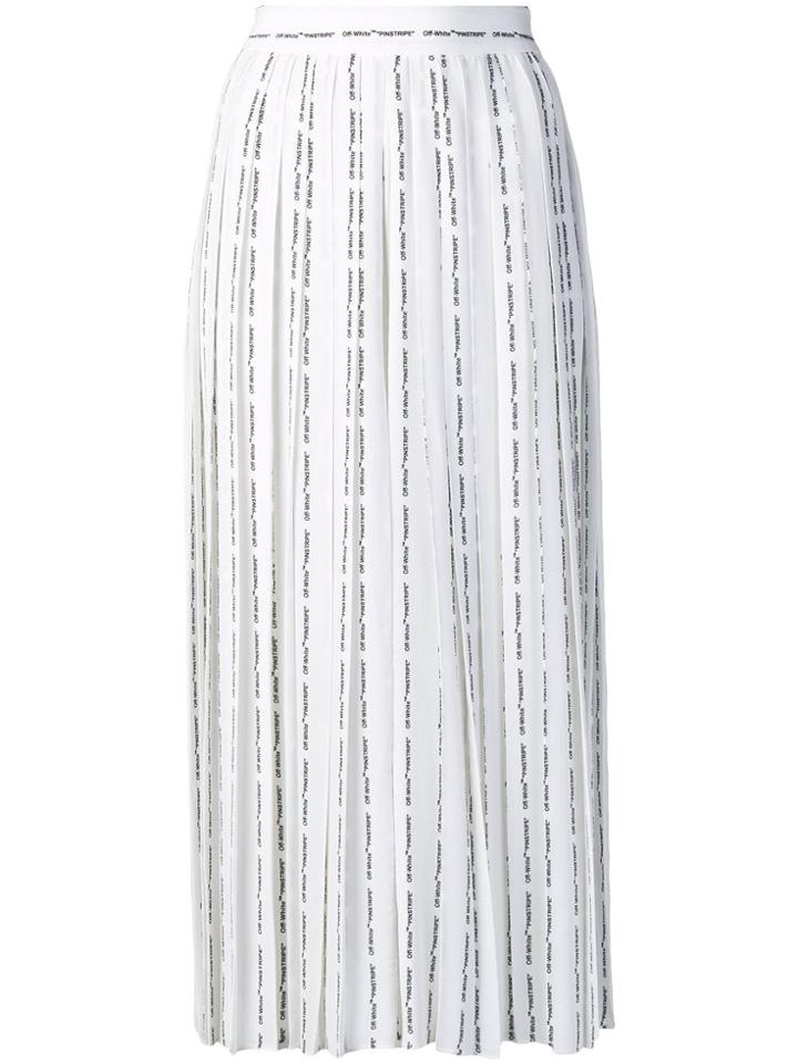 Off-white Logo Pinstripe Pleated Skirt