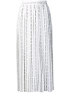 Off-white Logo Pinstripe Pleated Skirt