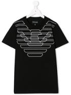Emporio Armani Kids Teen Logo Printed T-shirt - Black