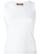 Cruciani - Sleeveless Jumper - Women - Cotton/spandex/elastane - 48, White, Cotton/spandex/elastane