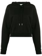 Off-white Cropped Pullover Hoodie - Black