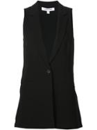 Elizabeth And James Single Button Waistcoat, Women's, Size: Medium, Black, Polyester/triacetate/silk