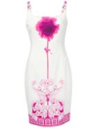 Versace Collection - Neon Print Fitted Dress - Women - Cotton/polyester/spandex/elastane/viscose - 44, White, Cotton/polyester/spandex/elastane/viscose