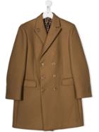 Fendi Kids Teen Double-breasted Peacoat - Brown