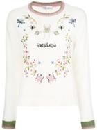 Red Valentino Embroidered Insect Jumper - White