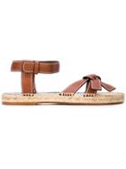 Loewe Knotted Strap Espadrille Sandals - Brown