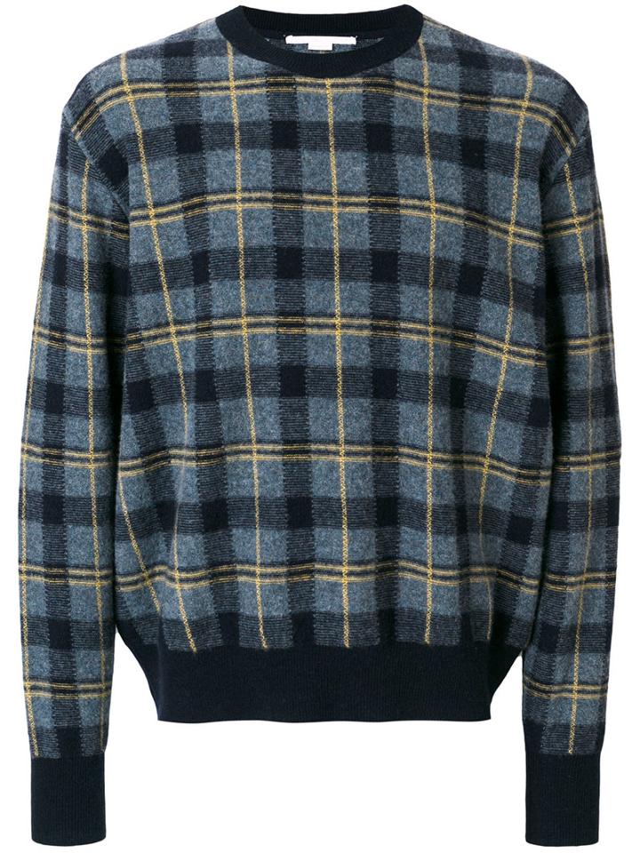 Stella Mccartney - Checked Jumper - Men - Virgin Wool - S, Blue, Virgin Wool
