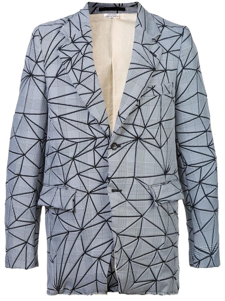 Comme Des Garçons Homme Plus Checked Single-breasted Blazer - Black