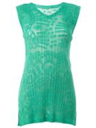 Pleats Please By Issey Miyake Perforated Print Ribbed Tank