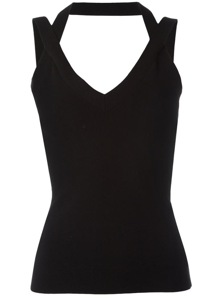 Michael Kors - Crossed Straps Blouse - Women - Polyester/viscose - Xs, Black, Polyester/viscose