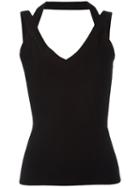 Michael Kors - Crossed Straps Blouse - Women - Polyester/viscose - Xs, Black, Polyester/viscose