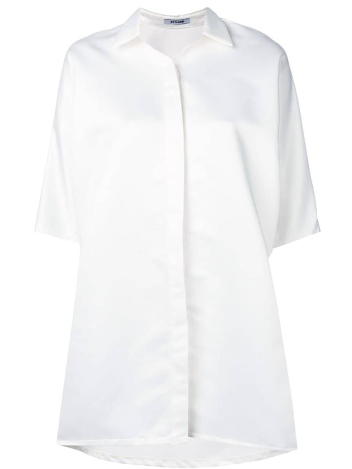 Styland Oversized Shirt Dress - White