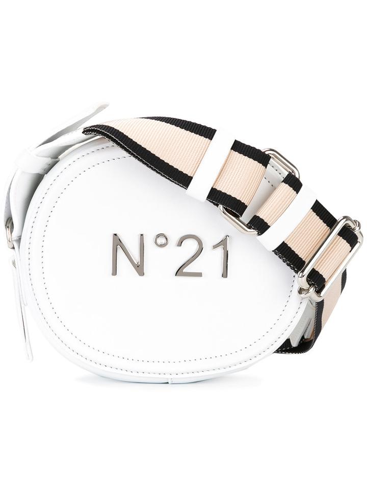 No21 Logo Clutch Bag, Women's, White, Leather