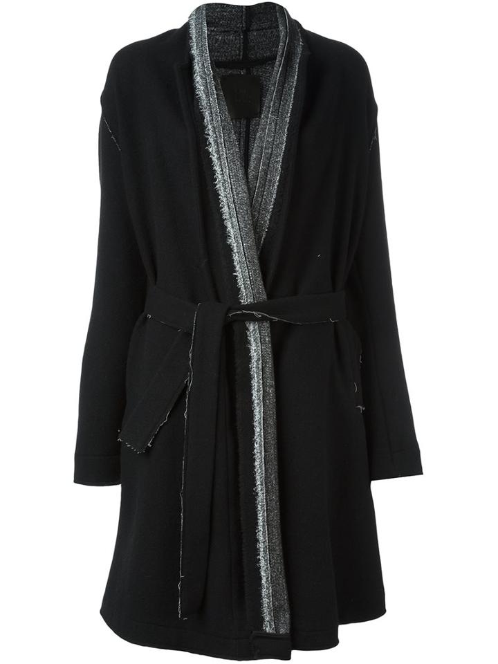 Lost & Found Ria Dunn Contrast Collar Belted Coat