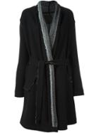 Lost & Found Ria Dunn Contrast Collar Belted Coat