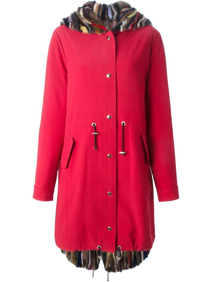 Liska Fur Lined Parka - Red