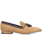 Louis Leeman Tassel Detail Slippers, Men's, Size: 38, Brown, Calf Suede