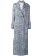 Forte Forte Long Herringbone Overcoat, Women's, Size: 1, Blue, Cotton/acrylic/virgin Wool