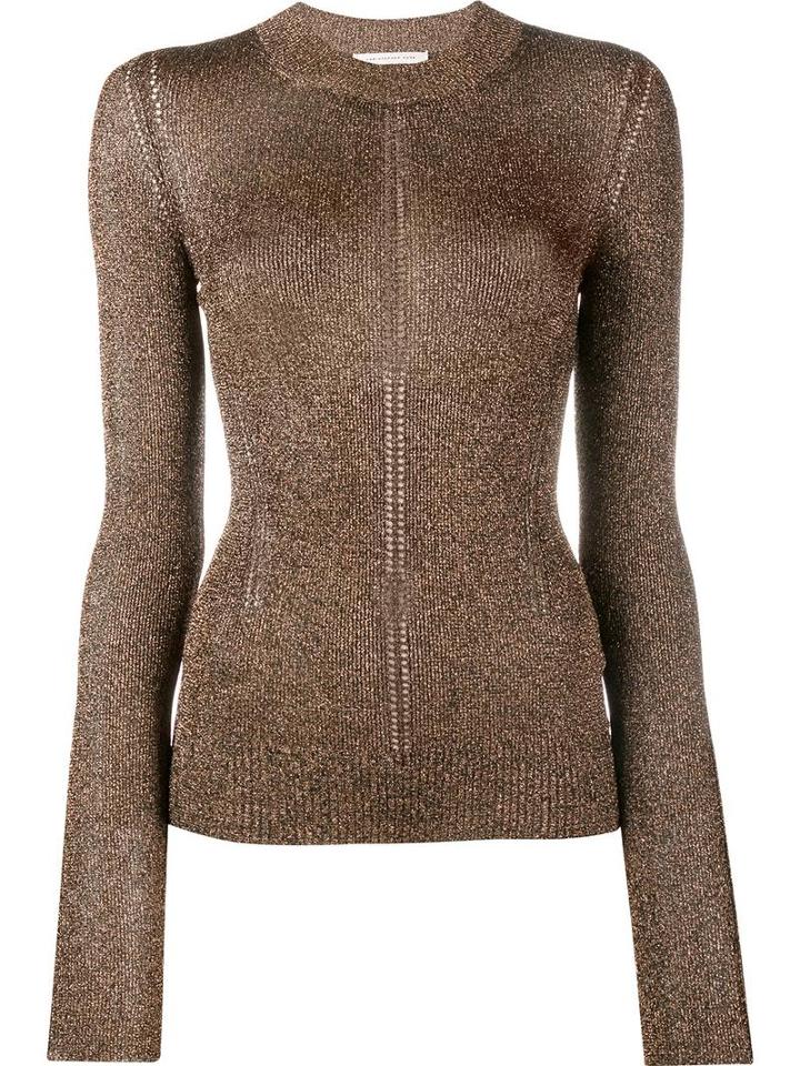 Christopher Kane Metallic Yarn Knit Top, Women's, Size: Medium, Brown, Polyester/viscose