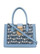 Miu Miu Jacquard And Leather Confidential Bag - Blue