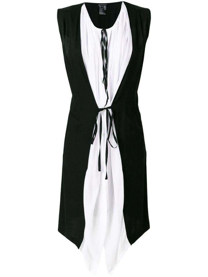 Ann Demeulemeester Waistcoat-design Shirt Dress - Black