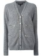 Marc Jacobs Zipped Long Sleeve Cardigan, Women's, Size: Small, Grey, Wool