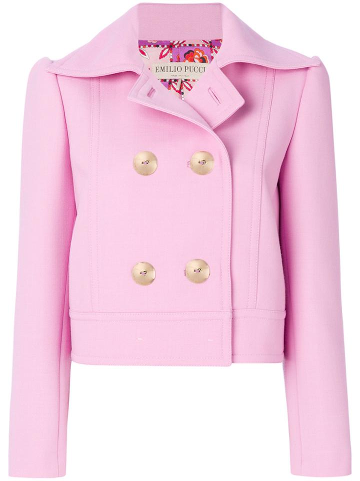 Emilio Pucci Boxy Button-embellished Jacket - Pink & Purple