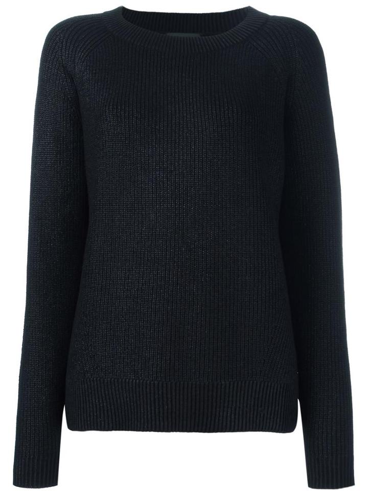 Diesel Ribbed Crew Neck Jumper, Women's, Size: Small, Black, Cotton