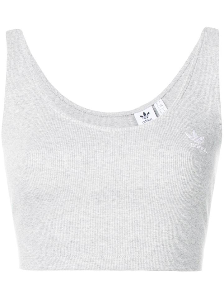Adidas Logo Crop Top - Grey