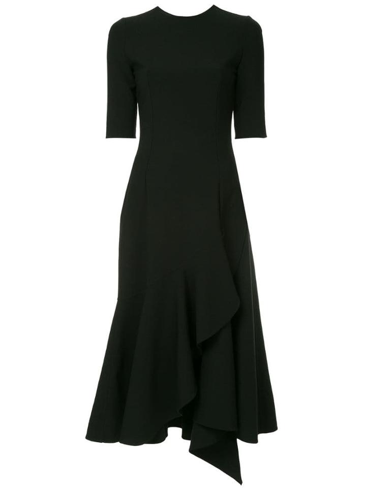 Oscar De La Renta Asymmetric Double-face Dress - Black