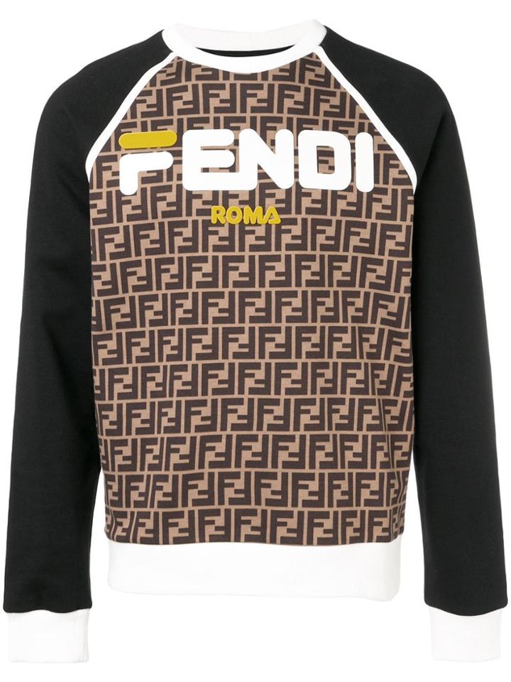 Fendi Ff Print Sweatshirt - Black