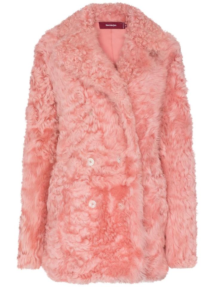 Sies Marjan Pippa Shearling Pea Coat - Pink