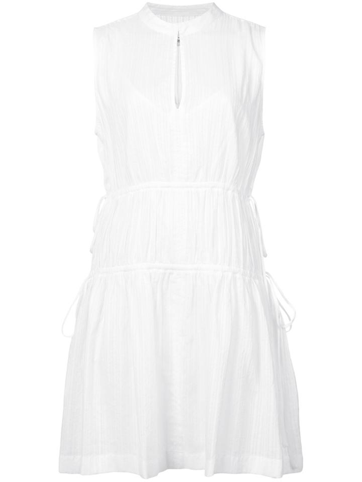Derek Lam 10 Crosby Short Sleeve Dress With Tie Detail - White