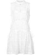Derek Lam 10 Crosby Short Sleeve Dress With Tie Detail - White