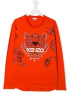 Kenzo Kids Tiger Logo T-shirt - Orange