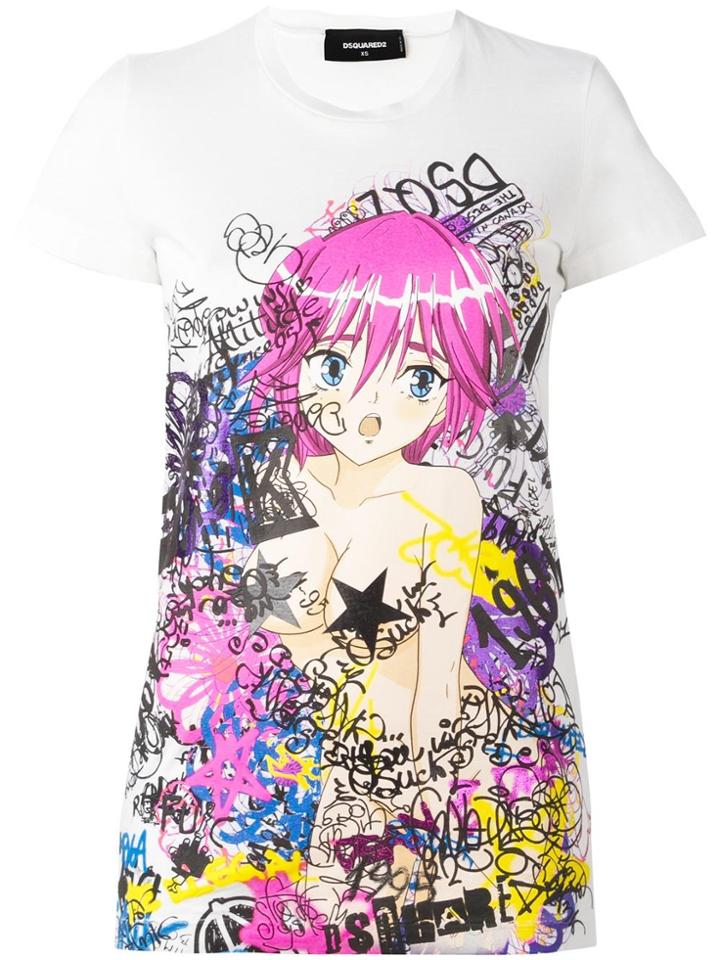 Dsquared2 'manga Punk Gang' T-shirt - White