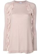 Red Valentino - Ruffle Detail Top - Women - Silk/spandex/elastane/virgin Wool - Xs, Pink/purple, Silk/spandex/elastane/virgin Wool
