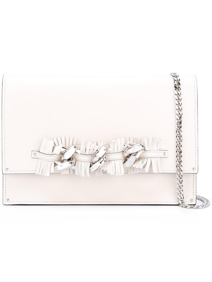 Casadei - Fringed Shoulder Bag - Women - Nappa Leather/kid Leather - One Size, White, Nappa Leather/kid Leather