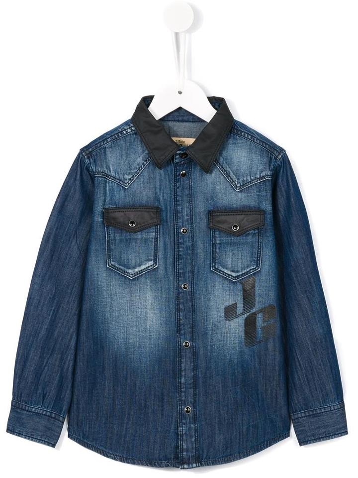 John Galliano Kids Stonewashed Denim Shirt, Boy's, Size: 10 Yrs, Blue