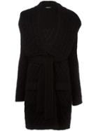 Balmain Diamond Knit Cardi-coat, Women's, Size: 40, Black, Polyamide/mohair/wool