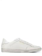 Saint Laurent Andy Distressed Low-top Sneakers - White
