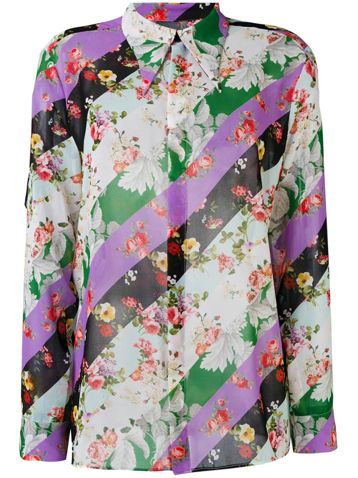 Brognano Floral Striped Shirt - Multicolour