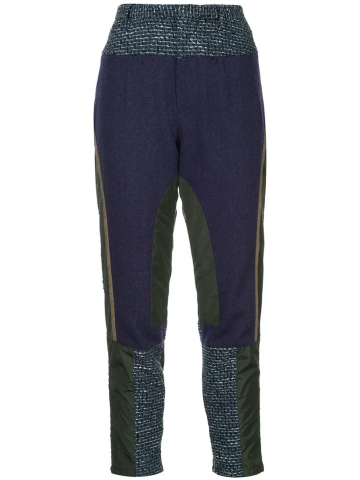 Kolor Patchwork Tapered Trousers - Pink & Purple