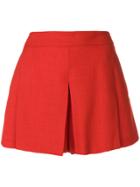 Mulberry Pleat Detail Shorts - Red