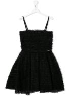 Dsquared2 Kids Sleeveless Smocked Tulle Dress - Black