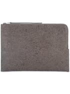 Rick Owens - Maxi Graned Clutch - Men - Calf Leather/vegetable Sheep Skin - One Size, Grey, Calf Leather/vegetable Sheep Skin