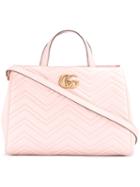 Gucci Gg Marmont Tote, Women's, Pink/purple, Leather/suede