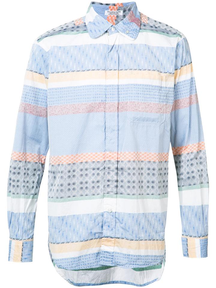 Engineered Garments Striped Shirt, Men's, Size: Large, Blue, Cotton