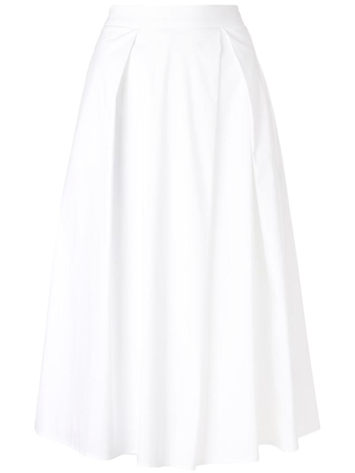 Luisa Cerano Pleated A-line Skirt - White